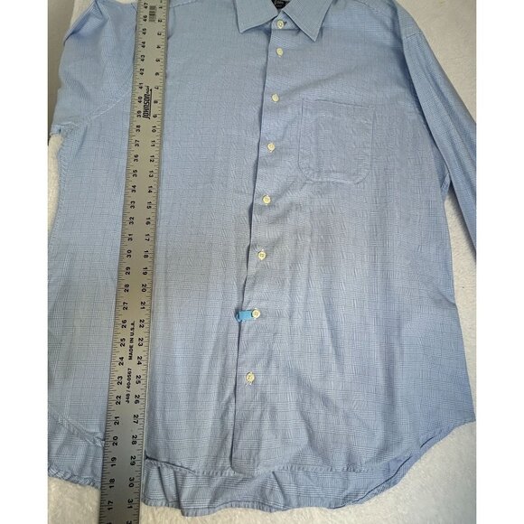 Gitman Bros Mens Blue Plaid Long Sleeve Button-Up Shirt XL 100% Cotton USA Made - Picture 7 of 7